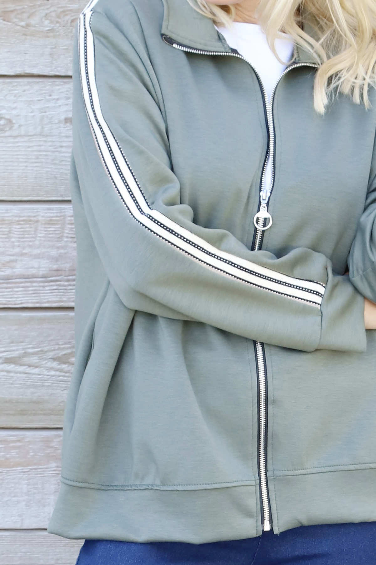 Safiya Zip Jacket Khaki