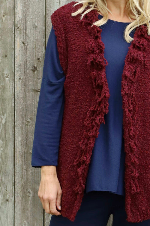 Caroline Knit Gilet Wine - Image 4