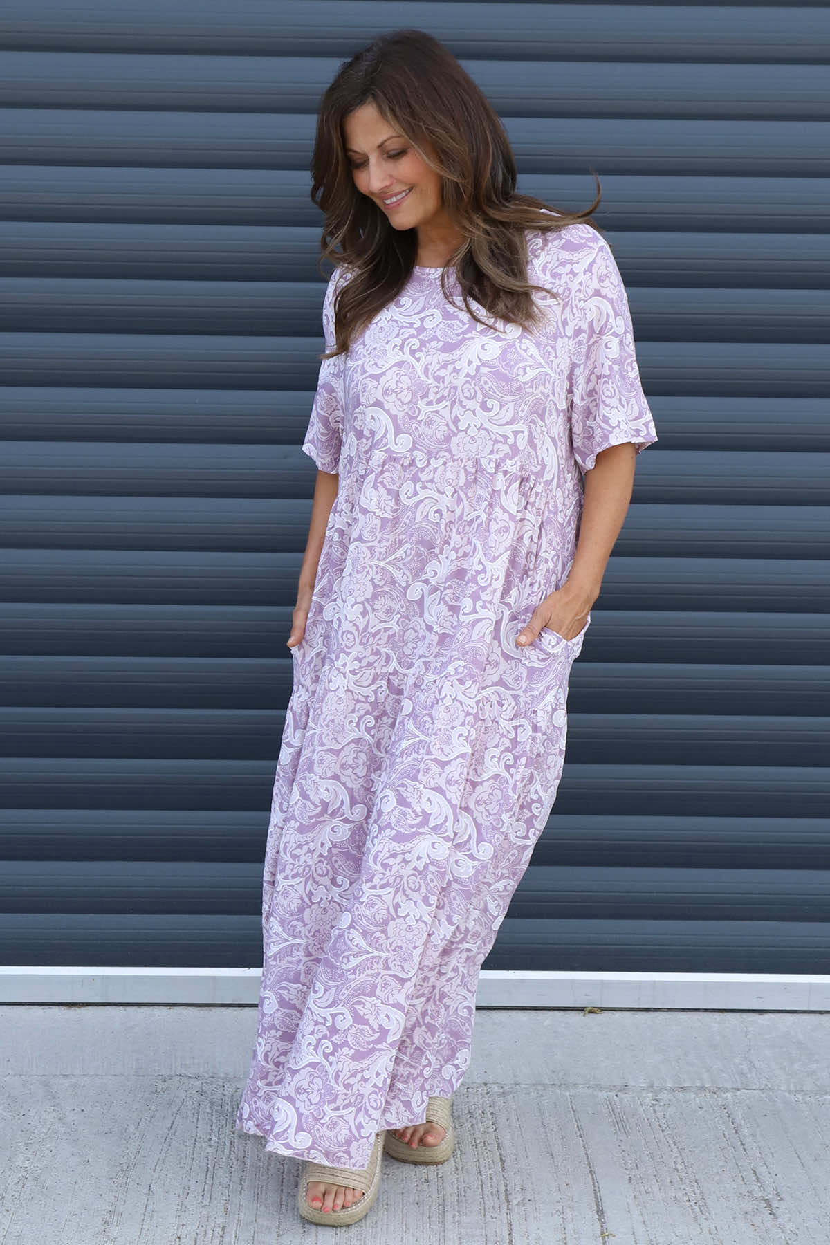Norma Print Dress Mauve