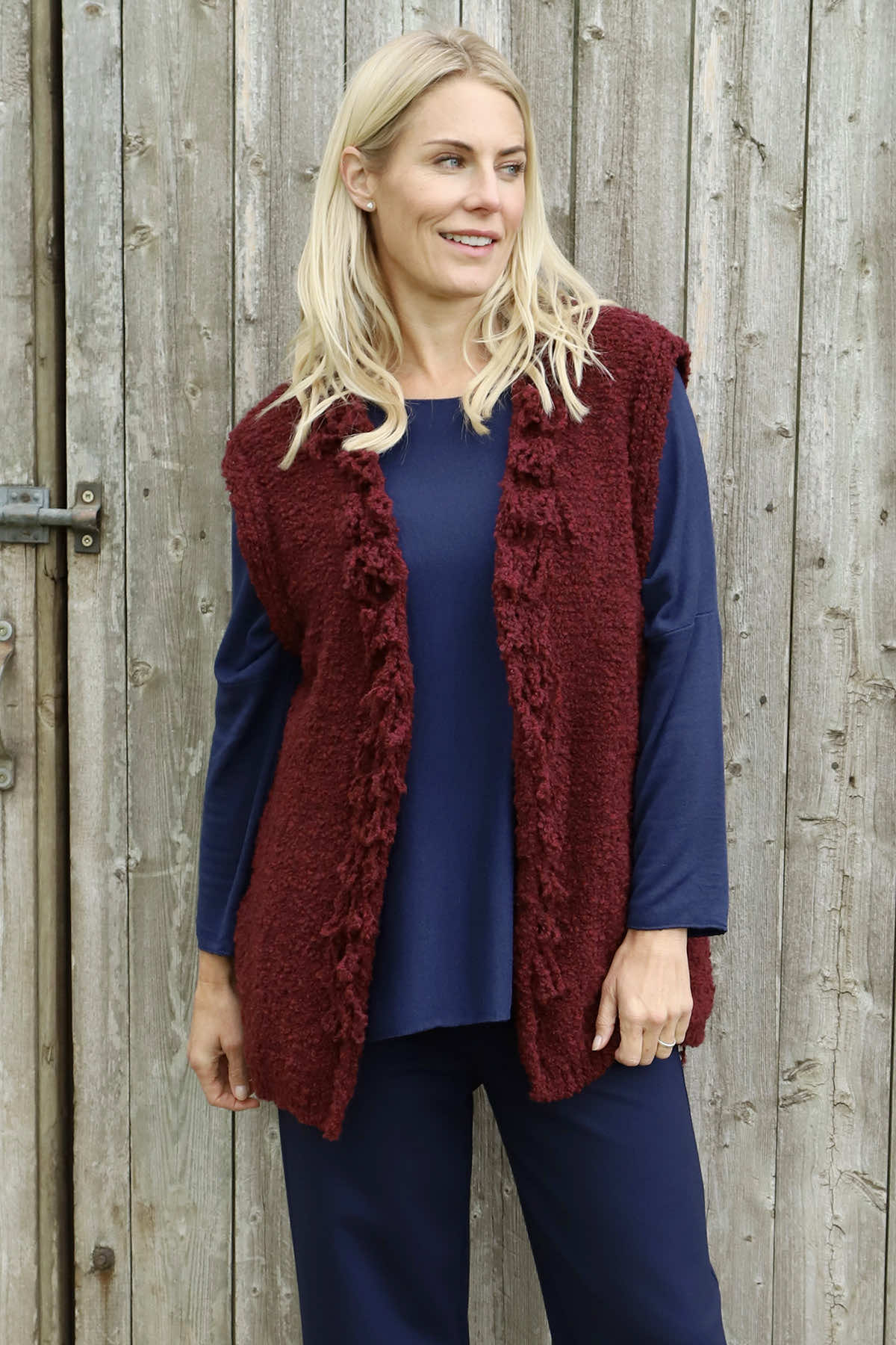 Caroline Knit Gilet Wine