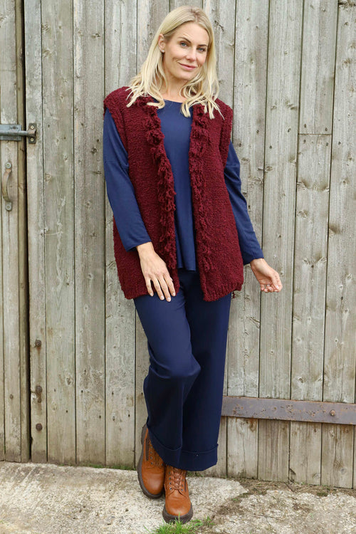 Caroline Knit Gilet Wine - Image 3