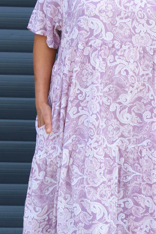 Norma Print Dress Mauve - Image 3