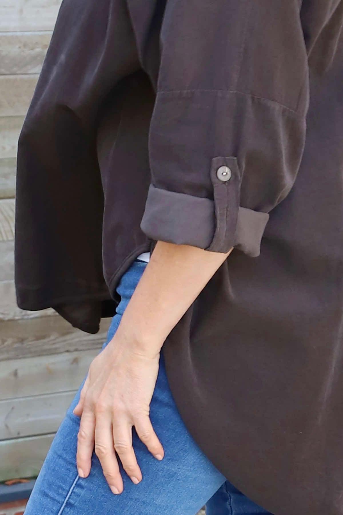 Elara Needlecord Top Cocoa