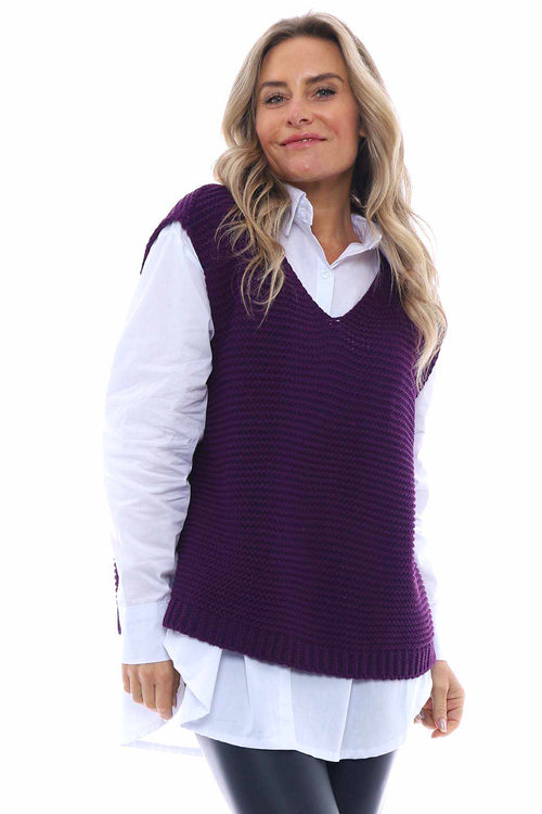 Miana Knitted Tank Top Purple