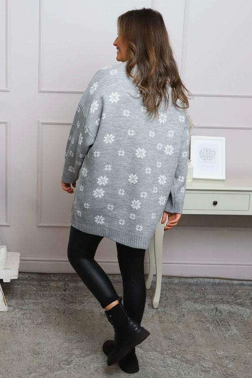 Snowflake Knitted Jumper Grey - Image 4