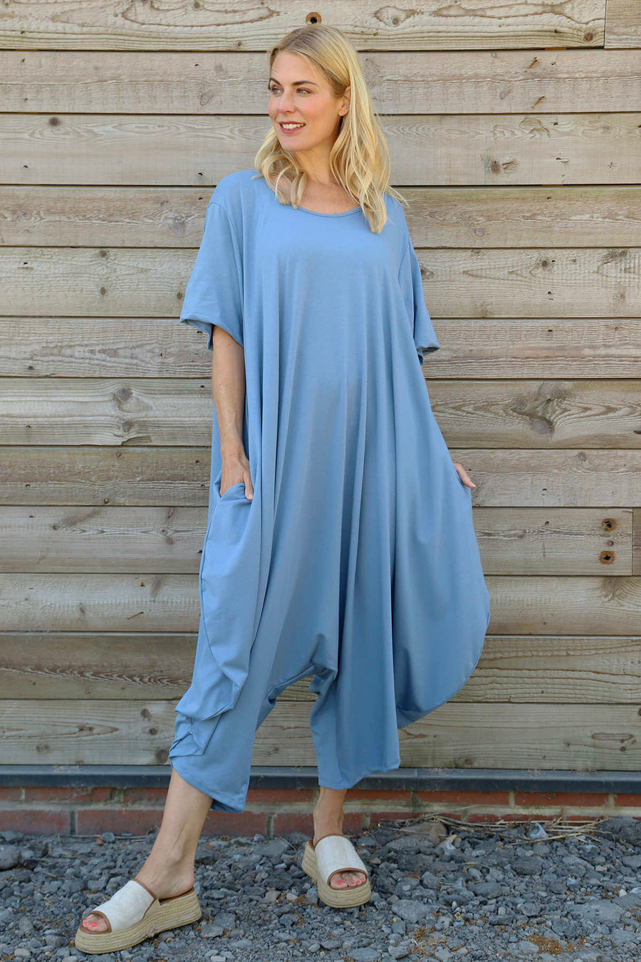 Everlee Cotton Jumpsuit Light Blue