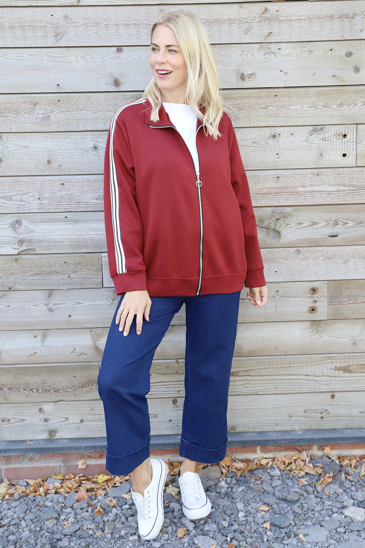 Safiya Zip Jacket Wine