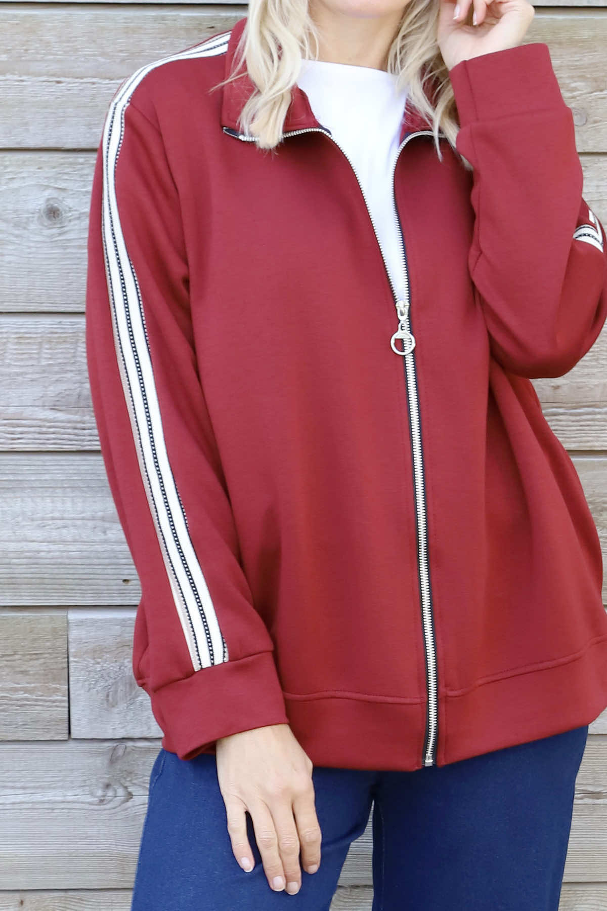 Safiya Zip Jacket Wine