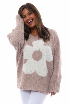 Daisy Boucle Knitted Jumper Mauve