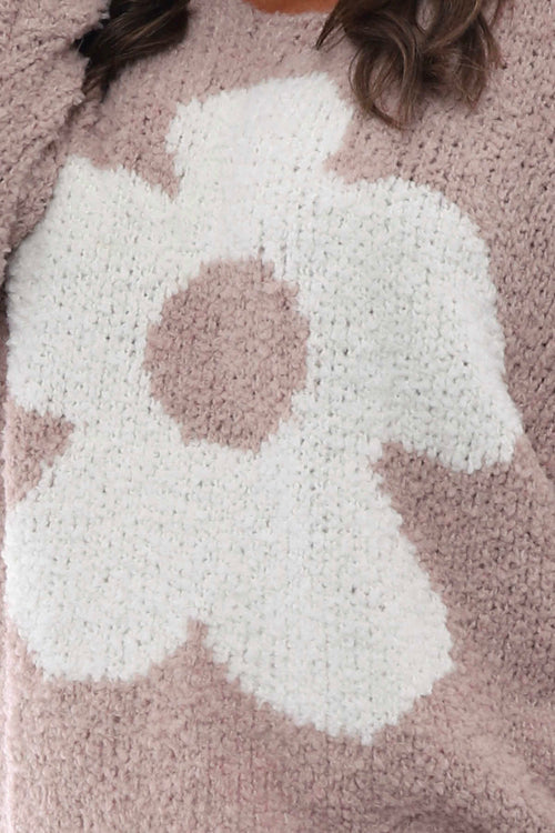 Daisy Boucle Knitted Jumper Mauve - Image 3