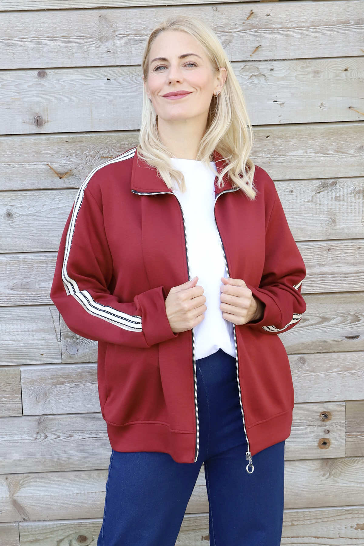 Safiya Zip Jacket Wine