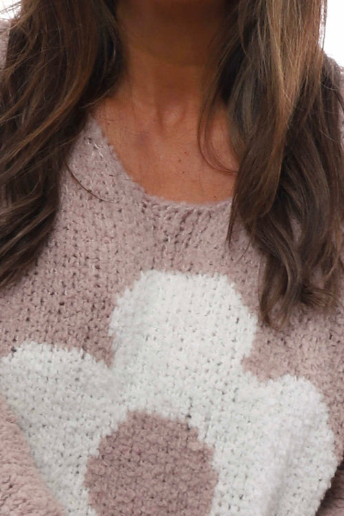 Daisy Boucle Knitted Jumper Mauve - Image 4