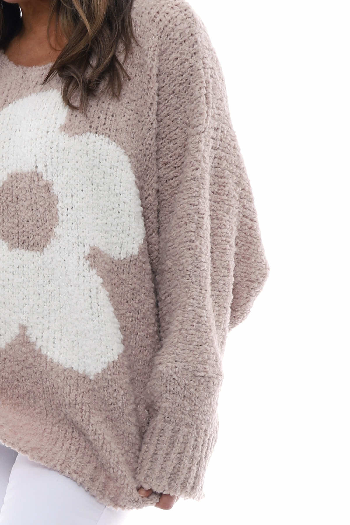 Daisy Boucle Knitted Jumper Mauve