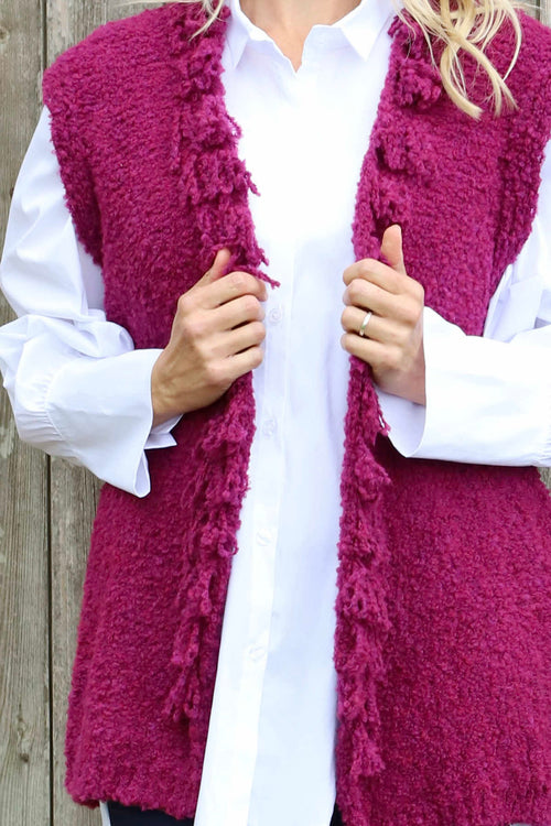 Caroline Knit Gilet Berry - Image 3