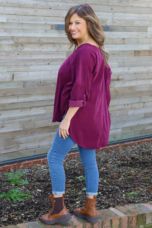 Elara Needlecord Top Burgundy - Image 4