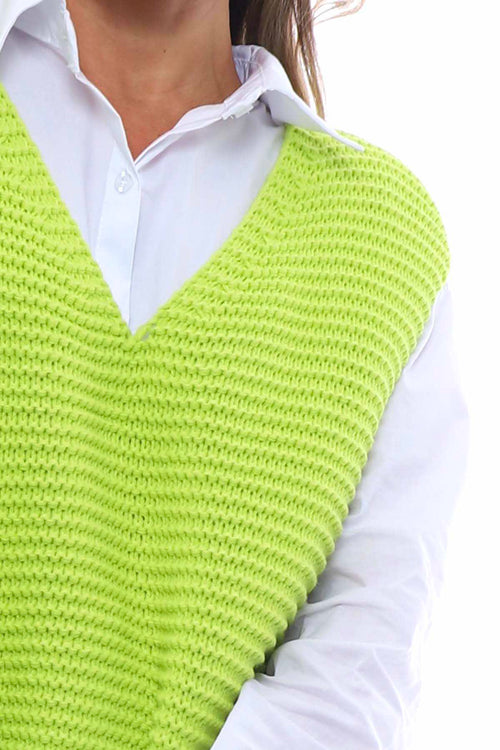 Miana Knitted Tank Top Lime - Image 2