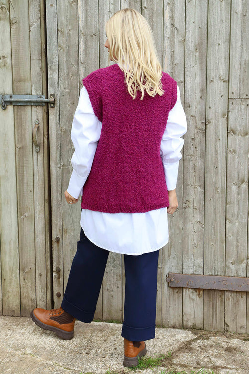 Caroline Knit Gilet Berry - Image 4