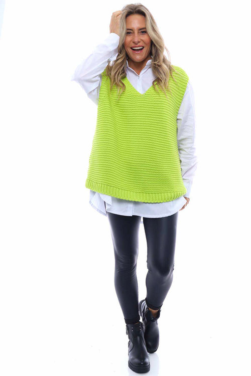 Miana Knitted Tank Top Lime - Image 3