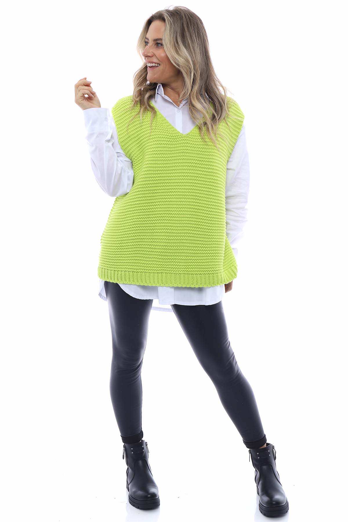 Miana Knitted Tank Top Lime