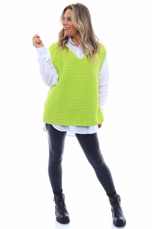 Miana Knitted Tank Top Lime - Image 4