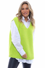 Miana Knitted Tank Top Lime Lime - Miana Knitted Tank Top Lime