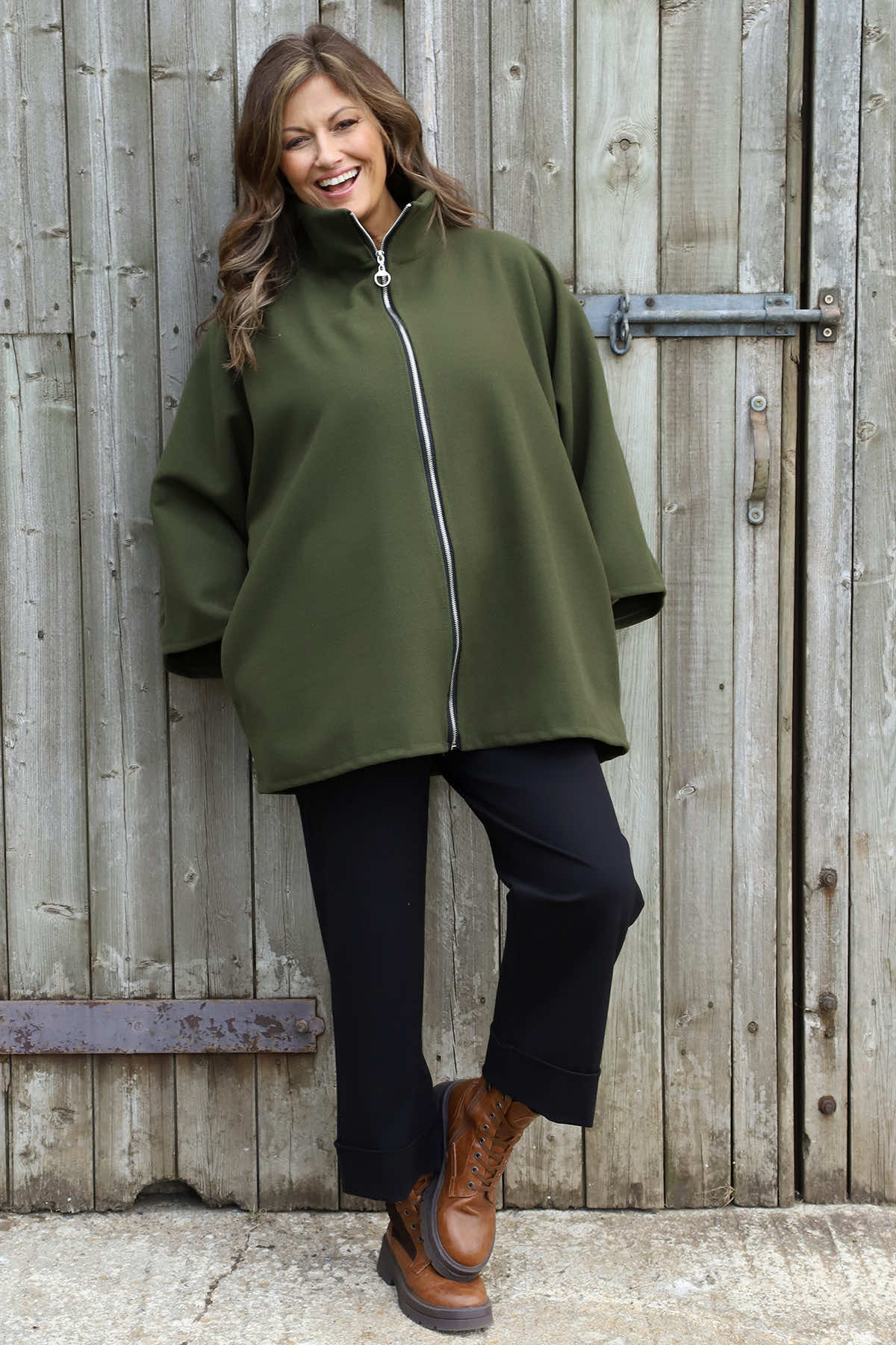 Marianne Zip Jacket Khaki