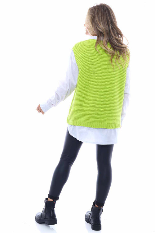 Miana Knitted Tank Top Lime - Image 6