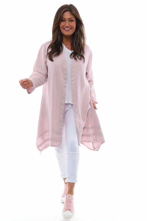 Rowyn Washed Linen Jacket Pink - Image 1