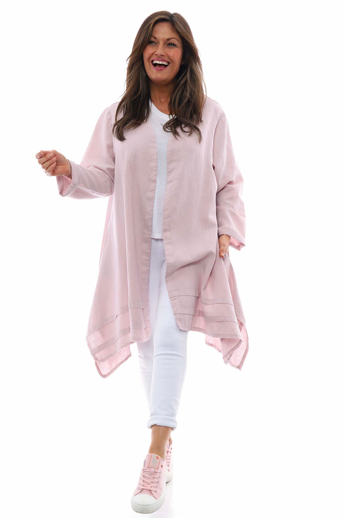 Rowyn Washed Linen Jacket Pink