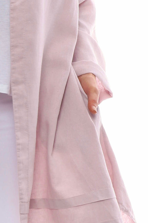 Rowyn Washed Linen Jacket Pink - Image 4
