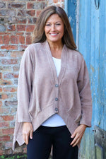 Evangeline Cord Button Top Camel Camel - Evangeline Cord Button Top Camel