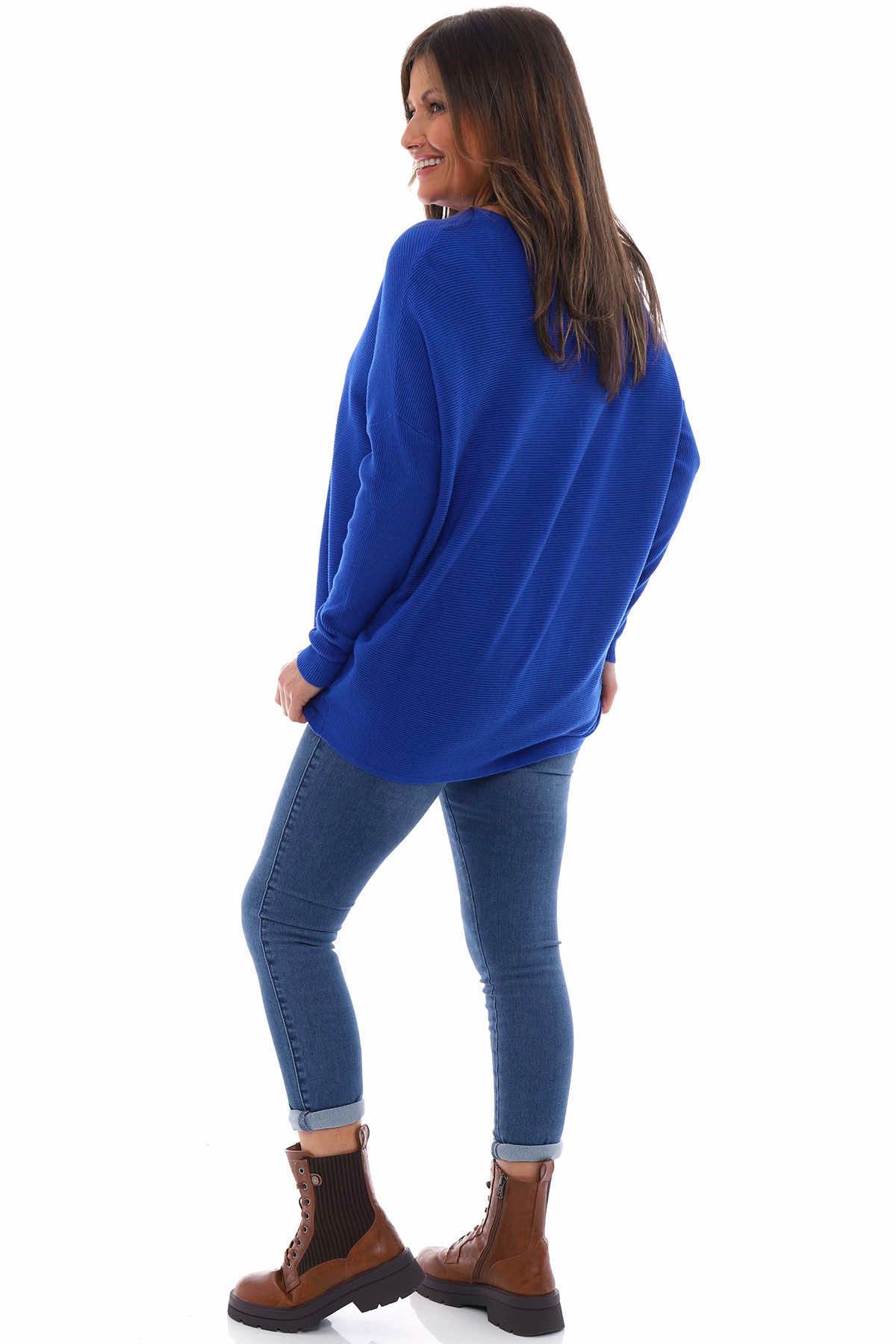 Nuria Ribbed Knitted Jumper Cobalt