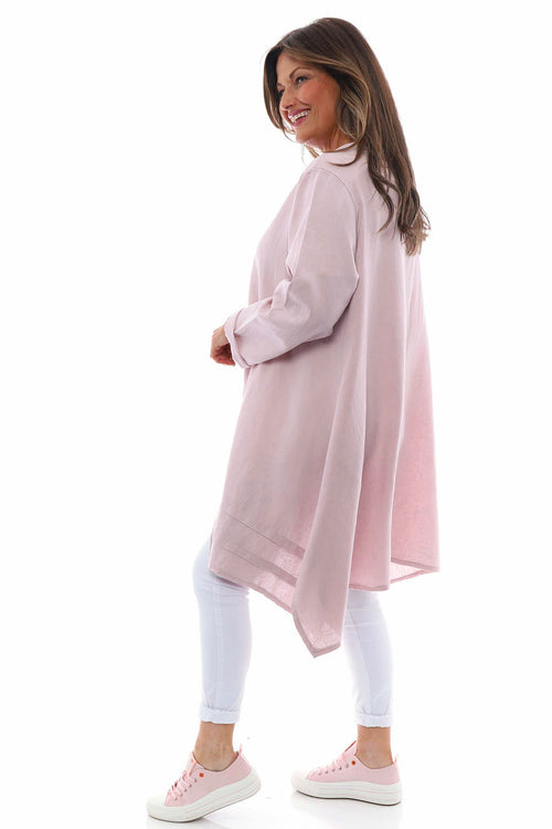 Rowyn Washed Linen Jacket Pink - Image 8