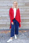 Regan Waterfall Cardigan Red