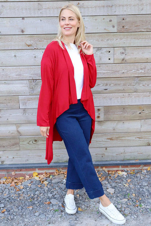 Regan Waterfall Cardigan Red - Image 3