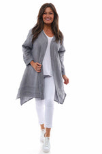 Rowyn Washed Linen Jacket Mid Grey Mid Grey - Rowyn Washed Linen Jacket Mid Grey