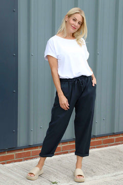 Bethany Cotton Trousers Charcoal