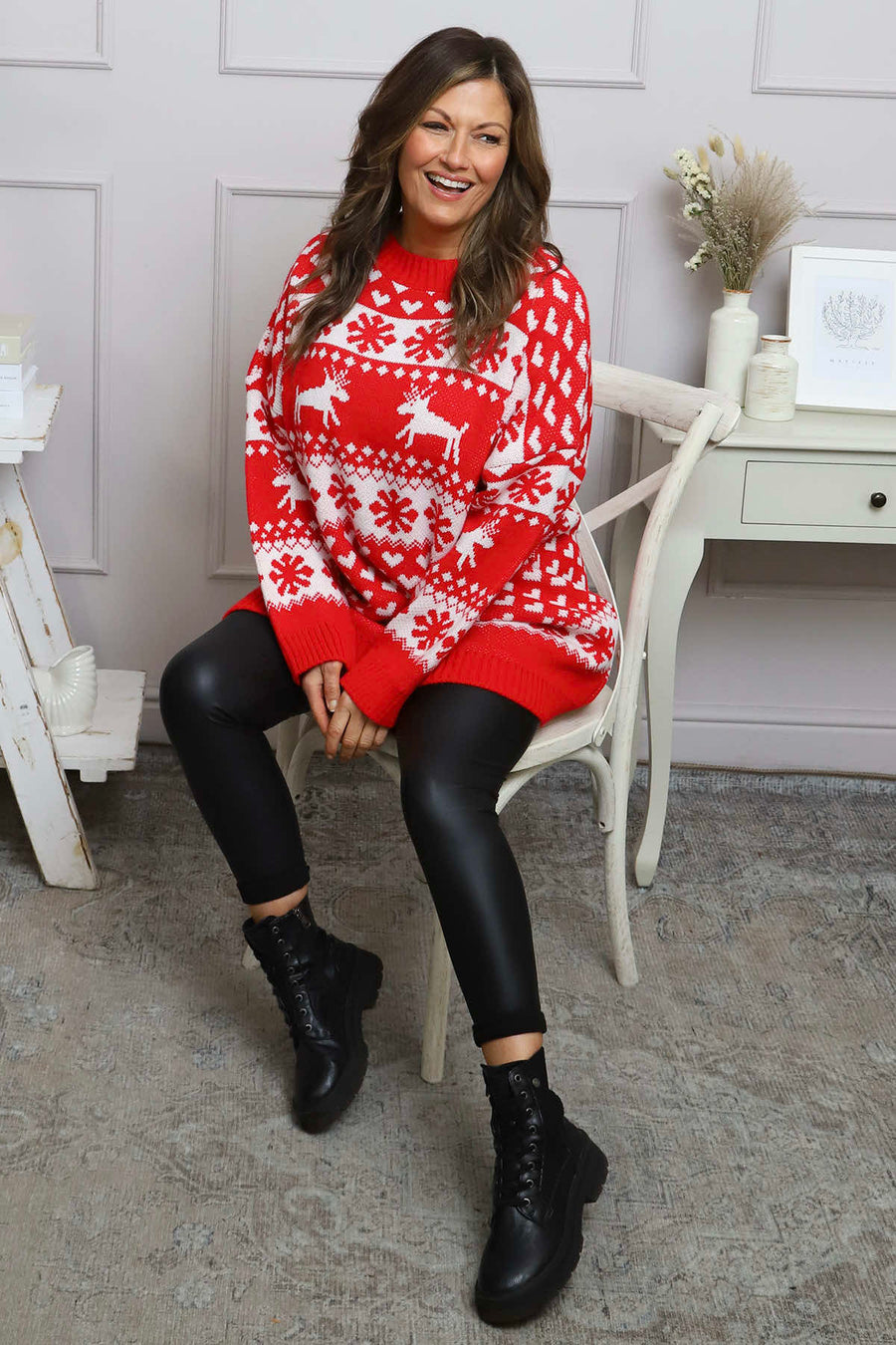 Dasher Festive Knitted Jumper Red