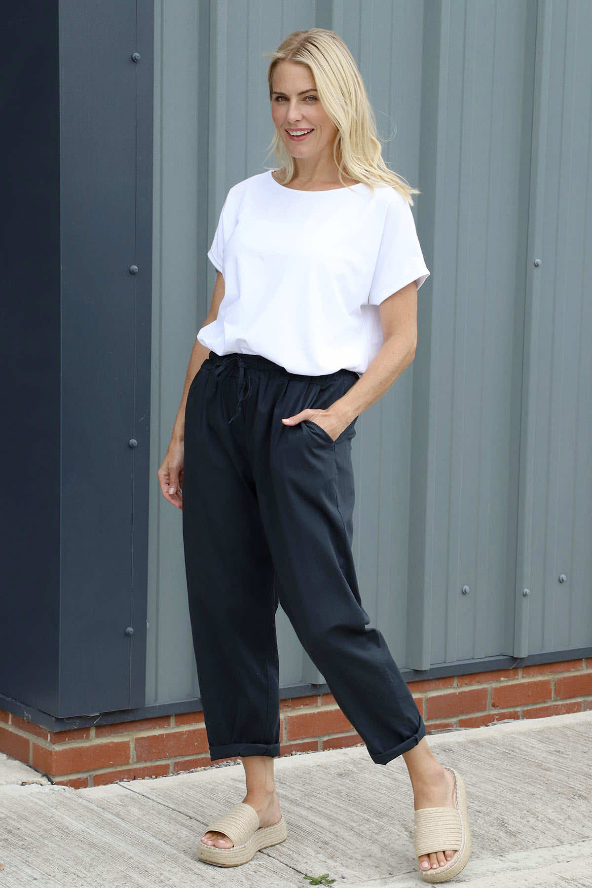 Bethany Cotton Trousers Charcoal