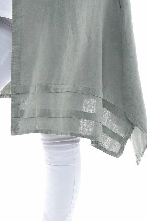Rowyn Washed Linen Jacket Khaki - Image 6
