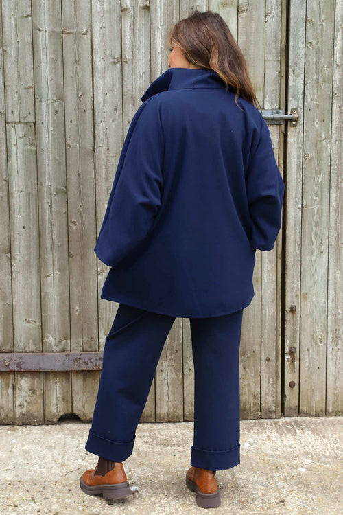 Marianne Zip Jacket Navy - Image 4