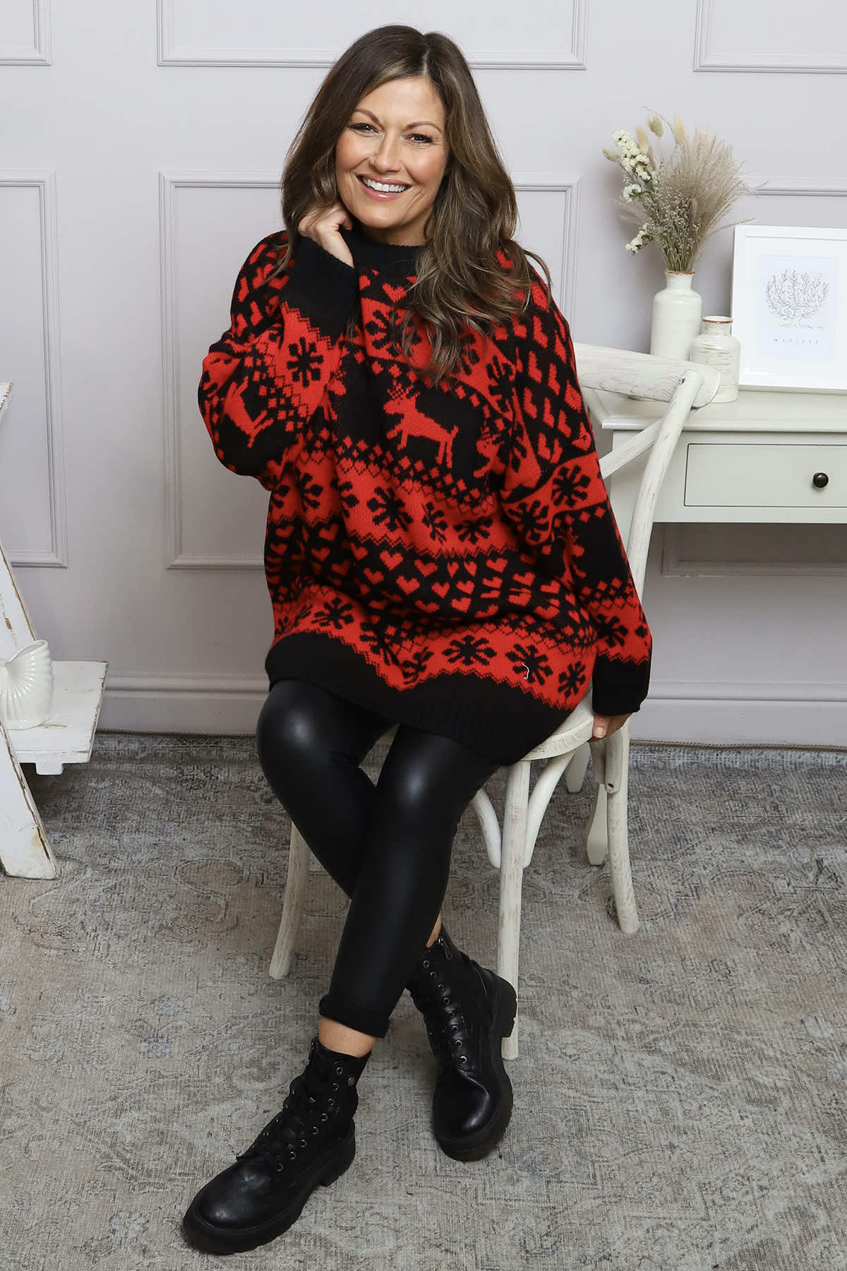 Dasher Festive Knitted Jumper Black