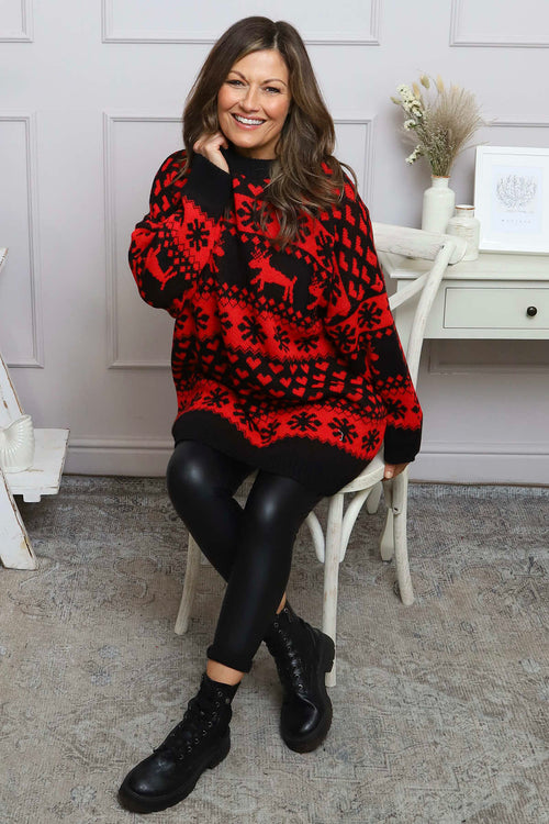 Dasher Festive Knitted Jumper Black - Image 3