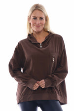 Camille Needlecord Hooded Top Cocoa Cocoa - Camille Needlecord Hooded Top Cocoa