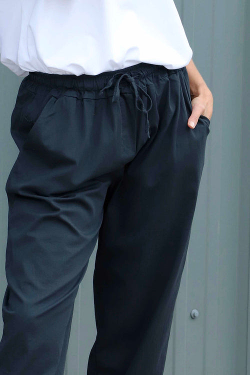 Bethany Cotton Trousers Charcoal - Image 4