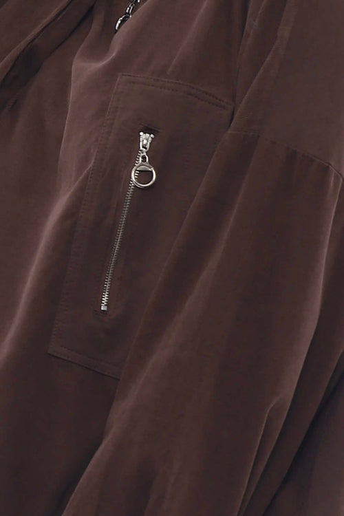 Camille Needlecord Hooded Top Cocoa - Image 3