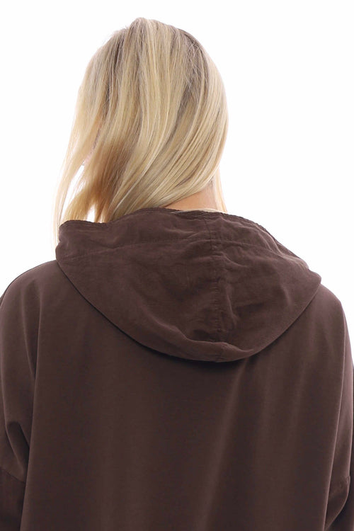 Camille Needlecord Hooded Top Cocoa - Image 6