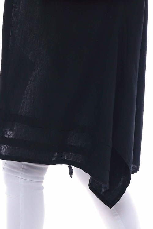 Rowyn Washed Linen Jacket Black - Image 7
