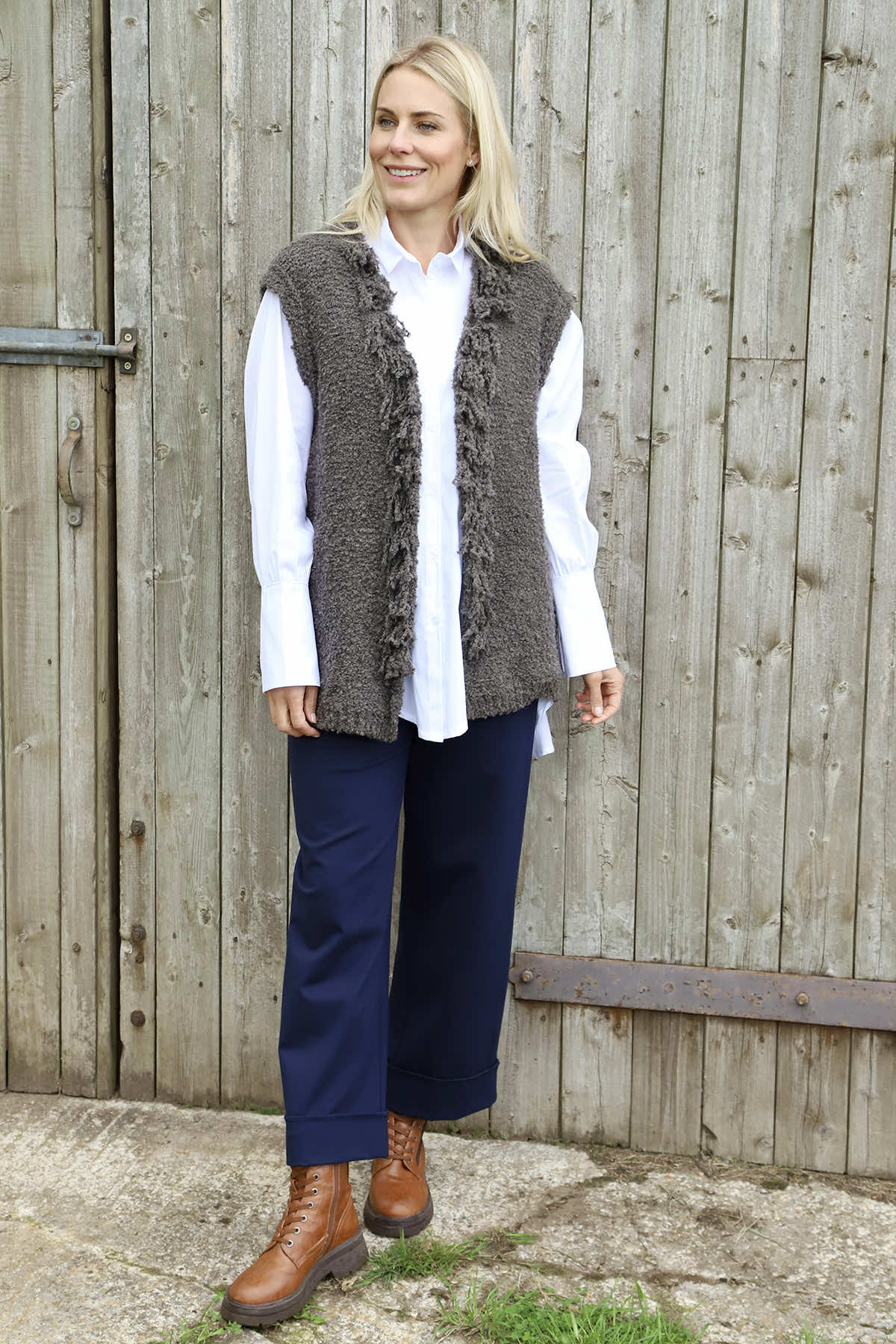 Caroline Knit Gilet Dark Mocha