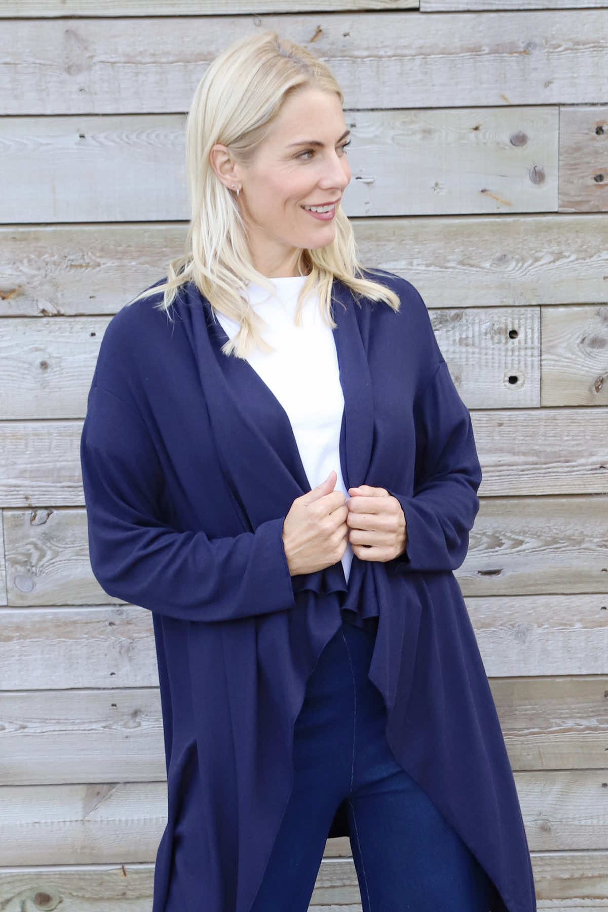Regan Waterfall Cardigan Navy